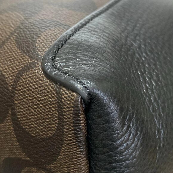 Auth COACH Casey Satchel C6230 Black Dark Brown PVC Leather - Handbag - Picture 10 of 10